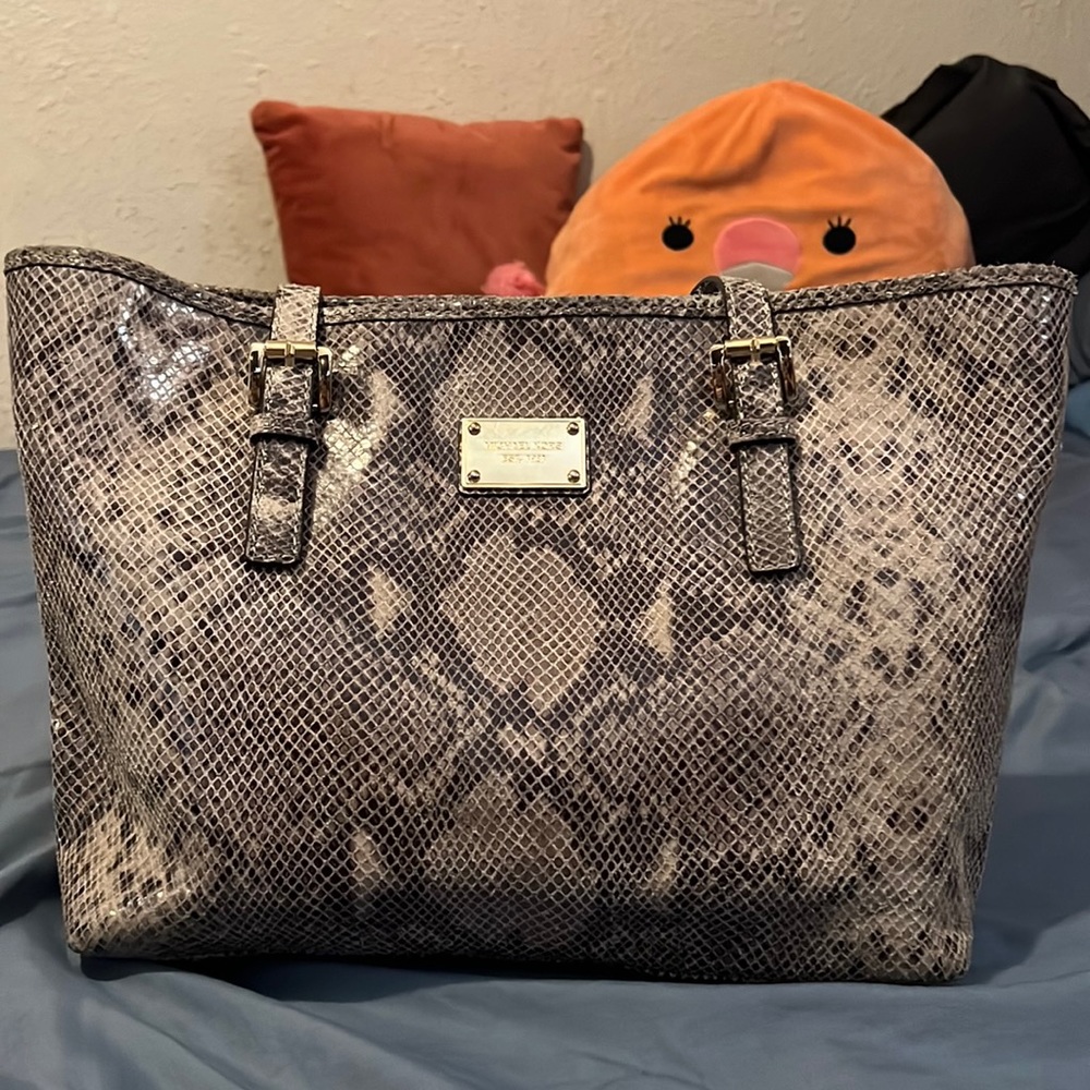 Michael Kors Python Embossed Leather Tote - image 1